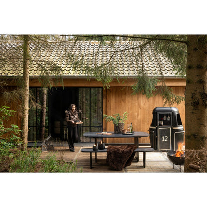 Panca da pranzo in legno di acacia nera 190 cm J-Line