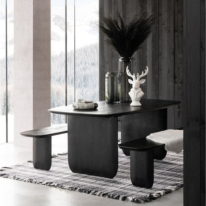 Tavolo da pranzo in legno di acacia nero 190x100 cm J-Line