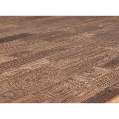 Eetkamertafel Tracks 250cm naturel teakhout tafelblad detail