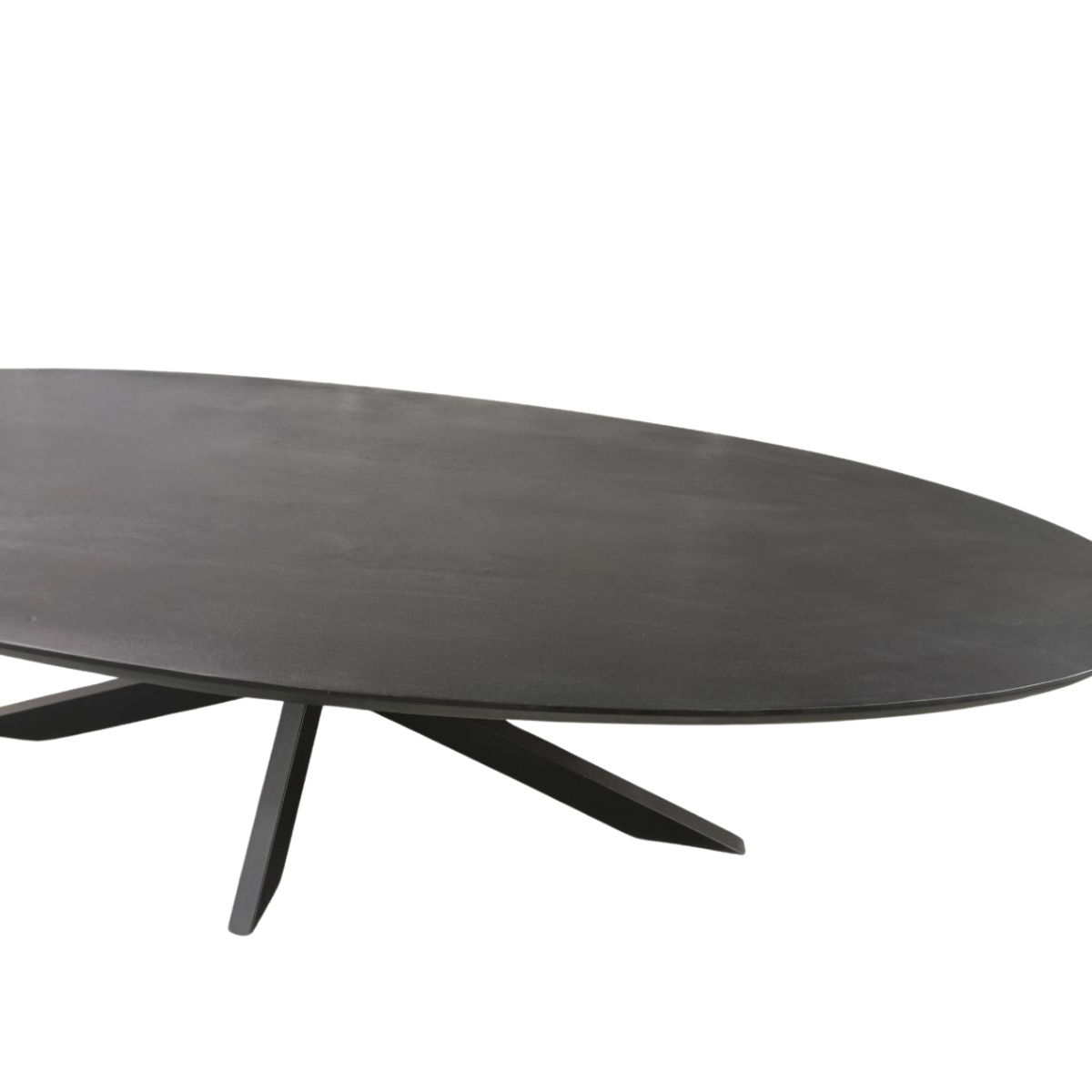 Eettafel Brandy Zwart 160 cm van Starfurn, ovale vorm met veel beenruimte