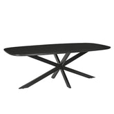 Eettafel Jesper Kala 210cm schuin vooraanzicht met zwart spinpootonderstel
