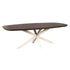 Eettafel Madison Deens Ovaal 240cm van Starfurn in bruin mangohout met zandkleurig metalen onderstel