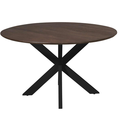 Bovenaanzicht van de eettafel Madison 150cm van Starfurn met de nerftekening van het hout