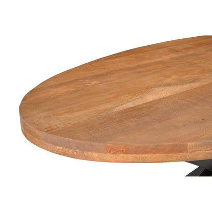 Eettafel Rocky 180cm in Pecan, warm honingbruin mangohout met zwart onderstel