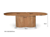 Eettafel Sevilla Pecan 220cm van massief mangohout voor de eetkamer