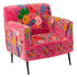 Fauteuil Bloemen Mangohout Fuchsia J-Line