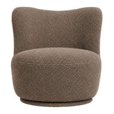 Fauteuil Dean met ronde omsluitende kuip in beige stof