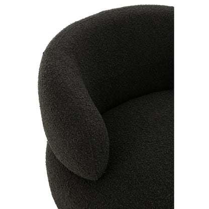 Fauteuil Draaiend Rond Schuim Zwart J-Line