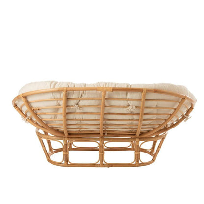Fauteuil Roni Met Kussen Rotan Naturel/Wit J-Line