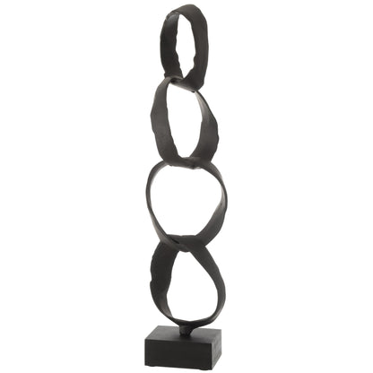 Figura Anelli Su Piede Alluminio Nero Large J-Line