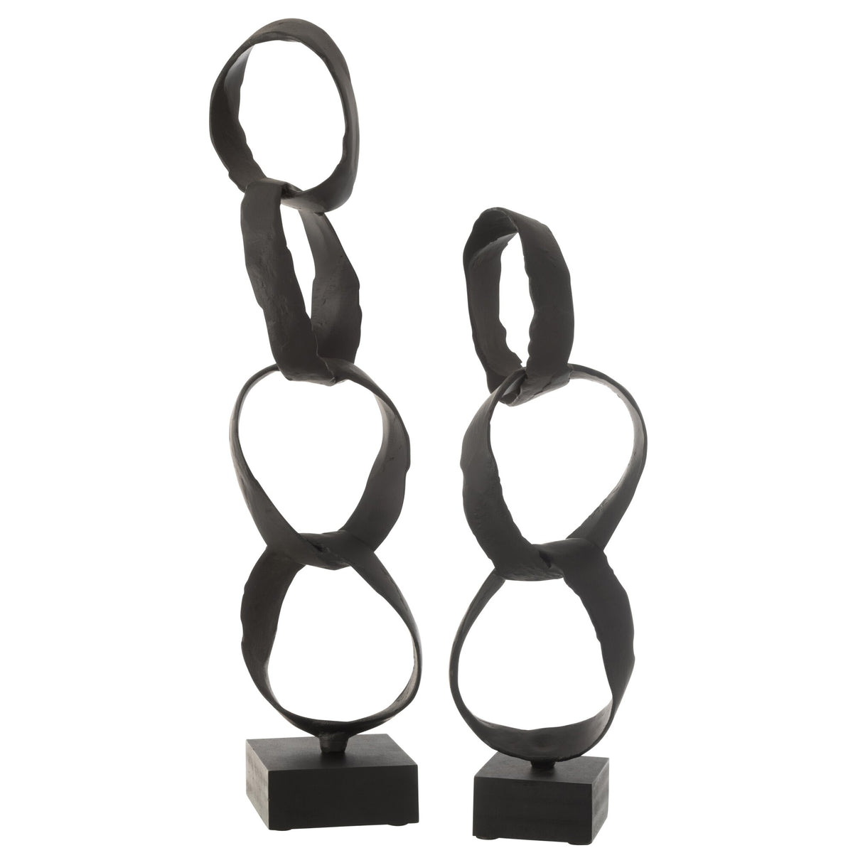 Figura Anelli Su Piede Alluminio Nero Large J-Line