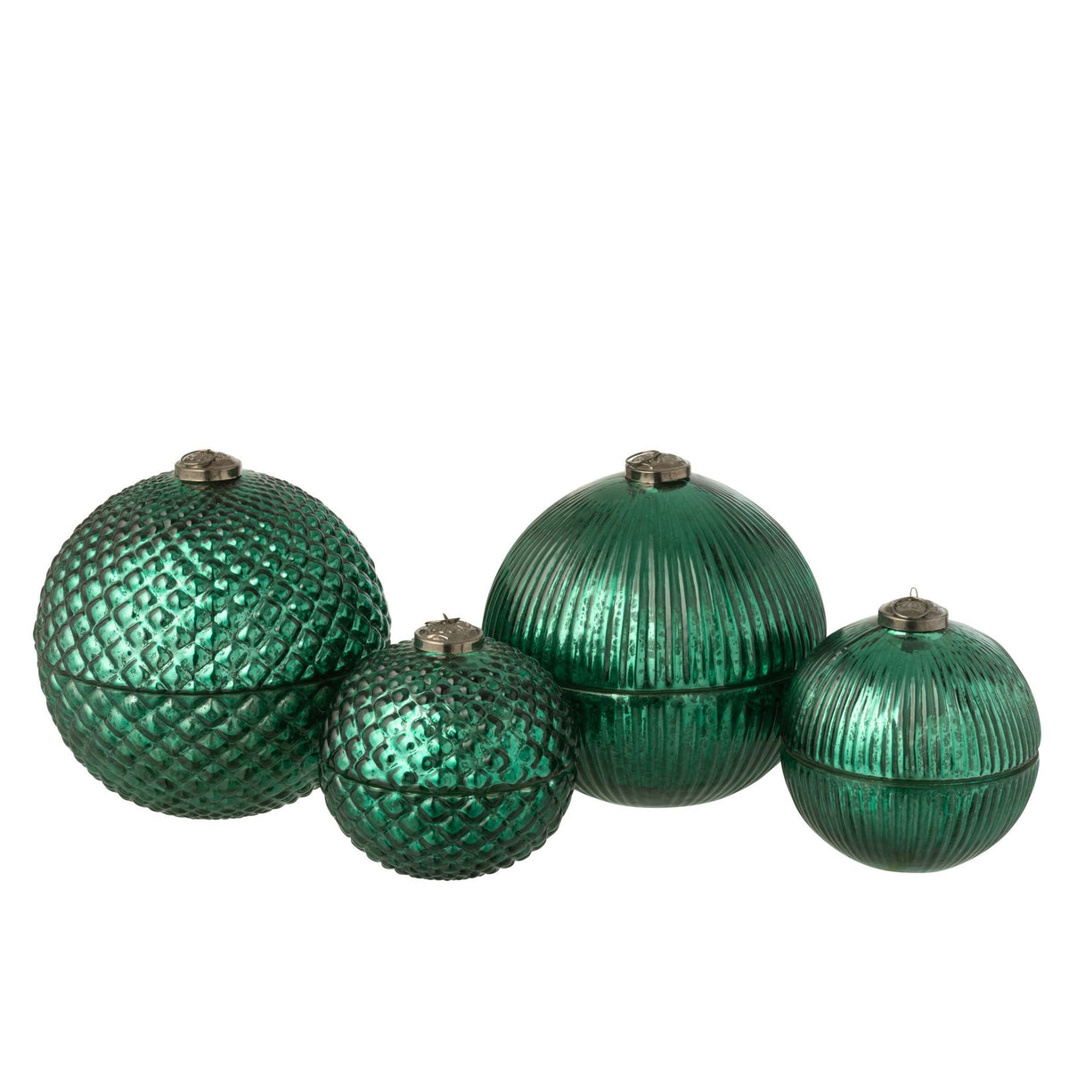 Geurkaars Kerstbal Glas Groen Large Set van 2 J-Line
