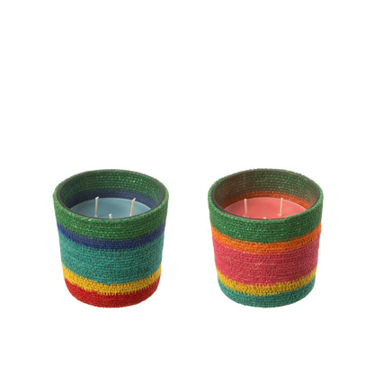 Candela profumata Cestino Mix di cere rosa Small-45 Ore Set di 2 J-Line