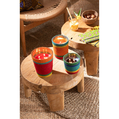 Candela profumata Cestino Mix di cere rosa Small-45 Ore Set di 2 J-Line