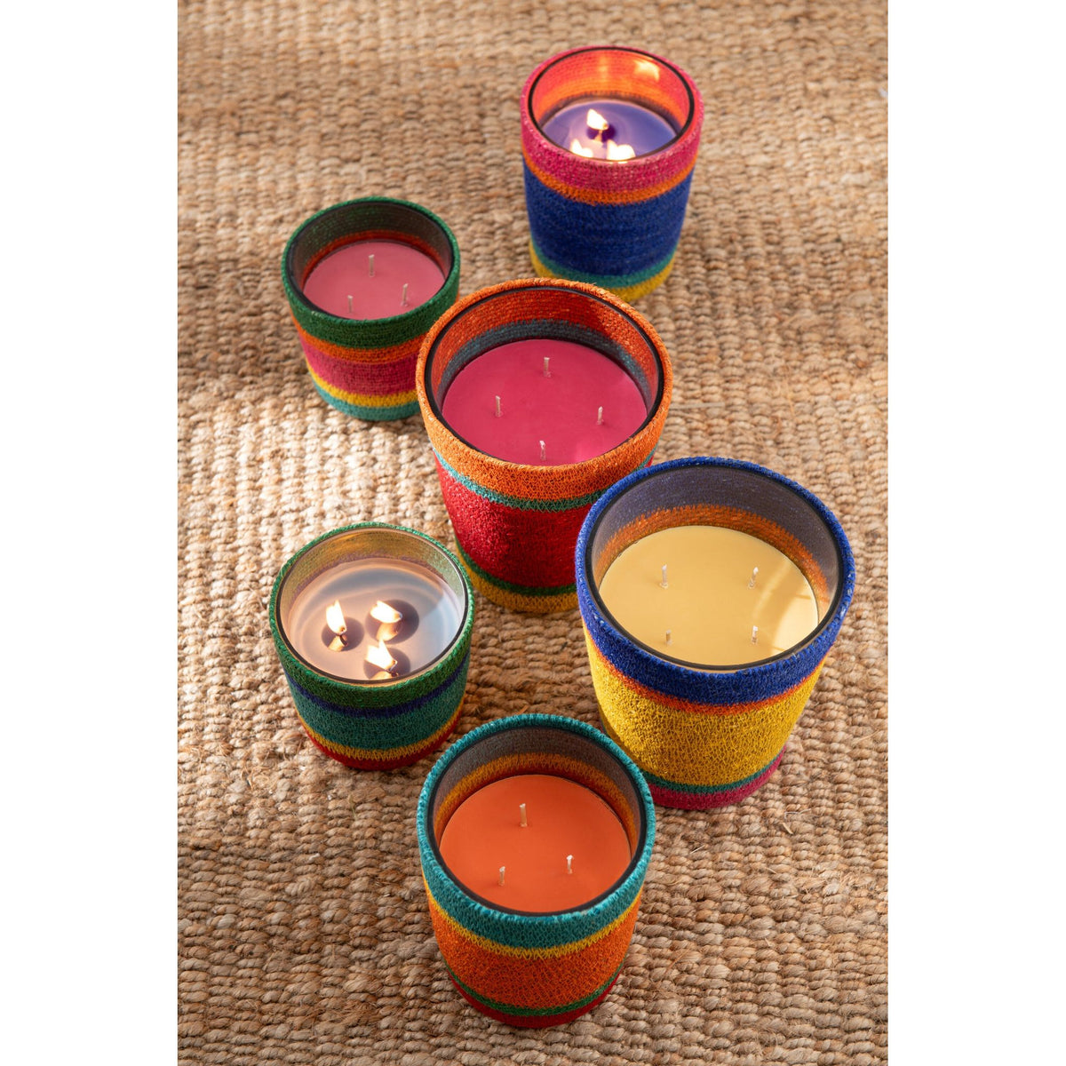 Candela profumata Cestino Mix di cere rosa Small-45 Ore Set di 2 J-Line
