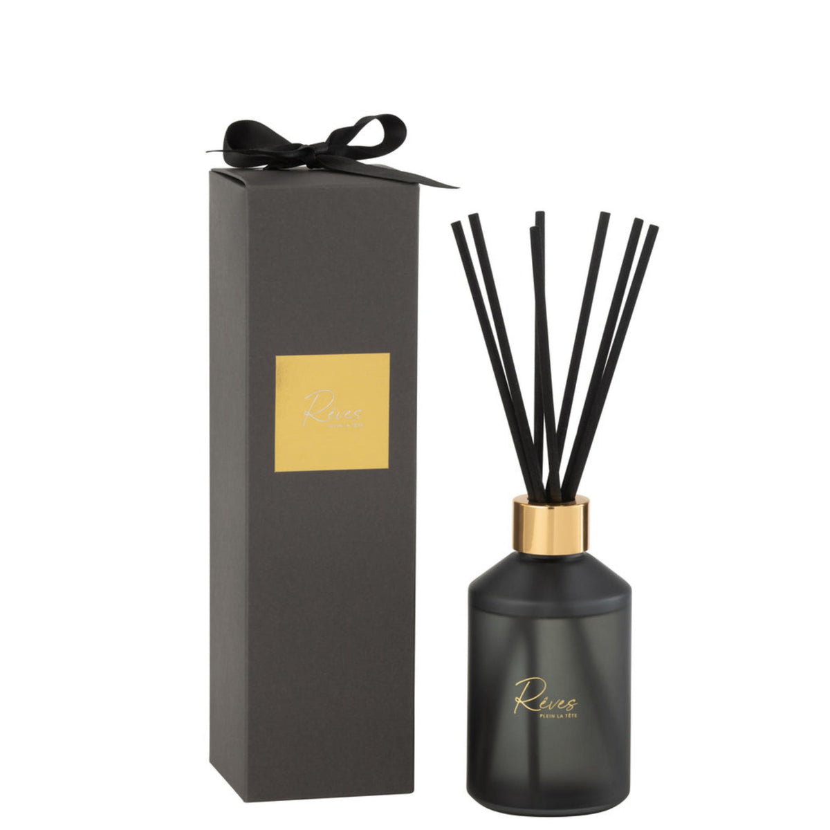 Geurolie Reves Zwart 200ml - Geurstokjes - J-Line - livinglovely.nl