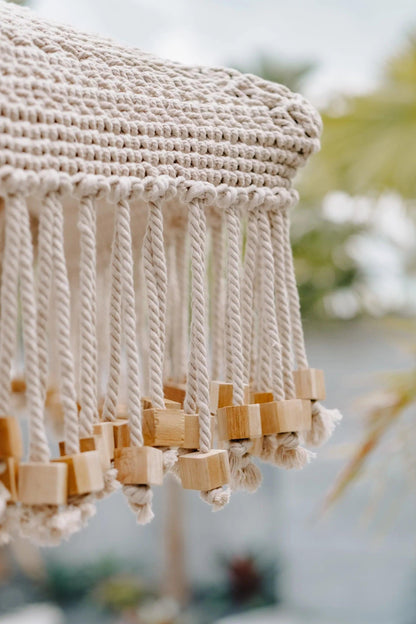 Handgeknoopte Parasol - Woodz - 250cm - Handgeknoopte parasol - Todo Bien - livinglovely.nl
