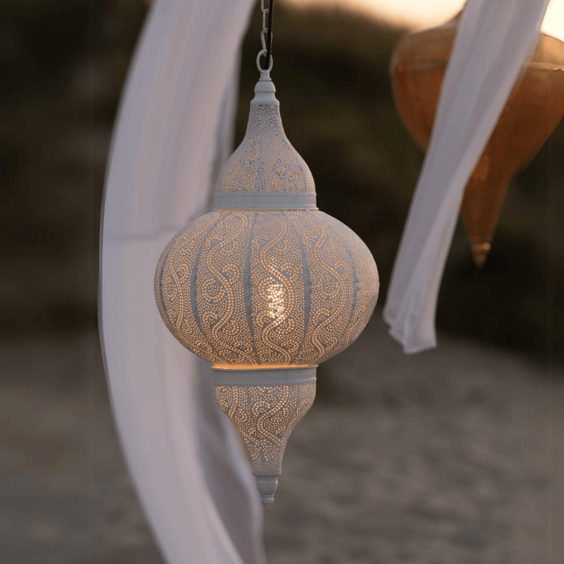 Hanglamp Boor Metaal Wit Large - Hanglamp - J-Line - livinglovely.nl