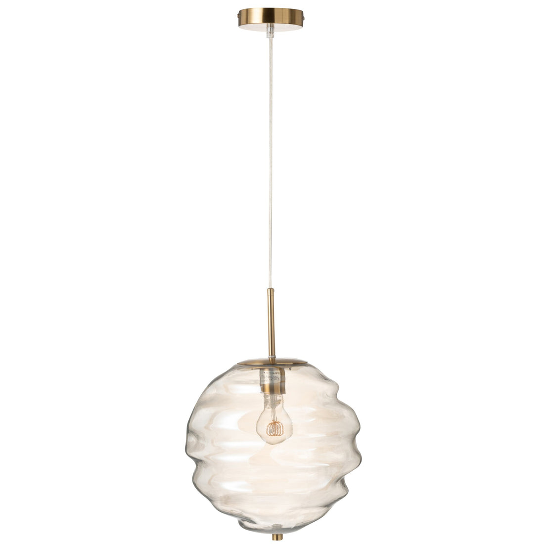Lampada a sospensione in vetro Luce Cognac J-Line
