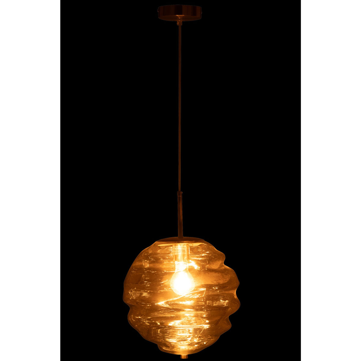 Lampada a sospensione in vetro Luce Cognac J-Line