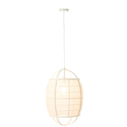 Lampada a sospensione Ion Lino/Bambù Bianco Piccola J-Line