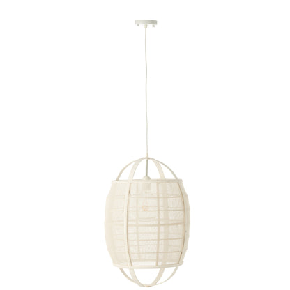 Lampada a sospensione Ion Lino/Bambù Bianco Piccola J-Line