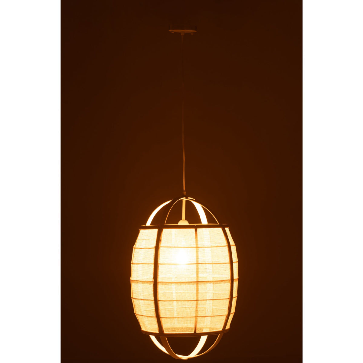 Lampada a sospensione Ion Lino/Bambù Bianco Piccola J-Line