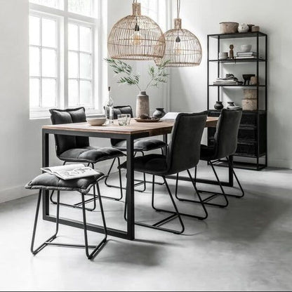 Gevlochten pitriet hanglamp Las Salinas large in een interieur