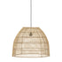 Hanglamp Mijas van MUST Living, klokvormige kap van naturel pitriet in open ruitpatroon
