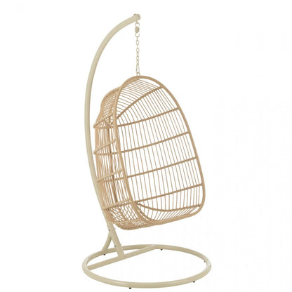 Hangstoel Egga Metaal/Koord Beige - Hangstoel - J-Line - livinglovely.nl
