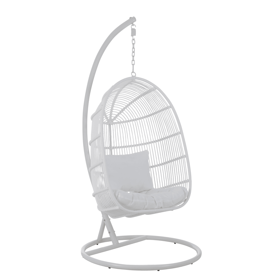 Hangstoel Ovaal Staal Wit - Hangstoel - J-Line - livinglovely.nl