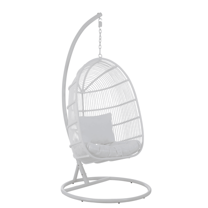 Hangstoel Ovaal Staal Wit - Hangstoel - J-Line - livinglovely.nl