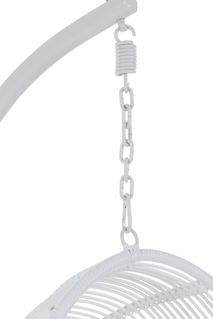 Hangstoel Ovaal Staal Wit - Hangstoel - J-Line - livinglovely.nl