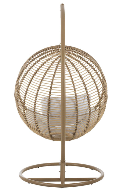 Hangstoel Rond Staal Naturel 119x110x193cm - Hangstoel - J-Line - livinglovely.nl