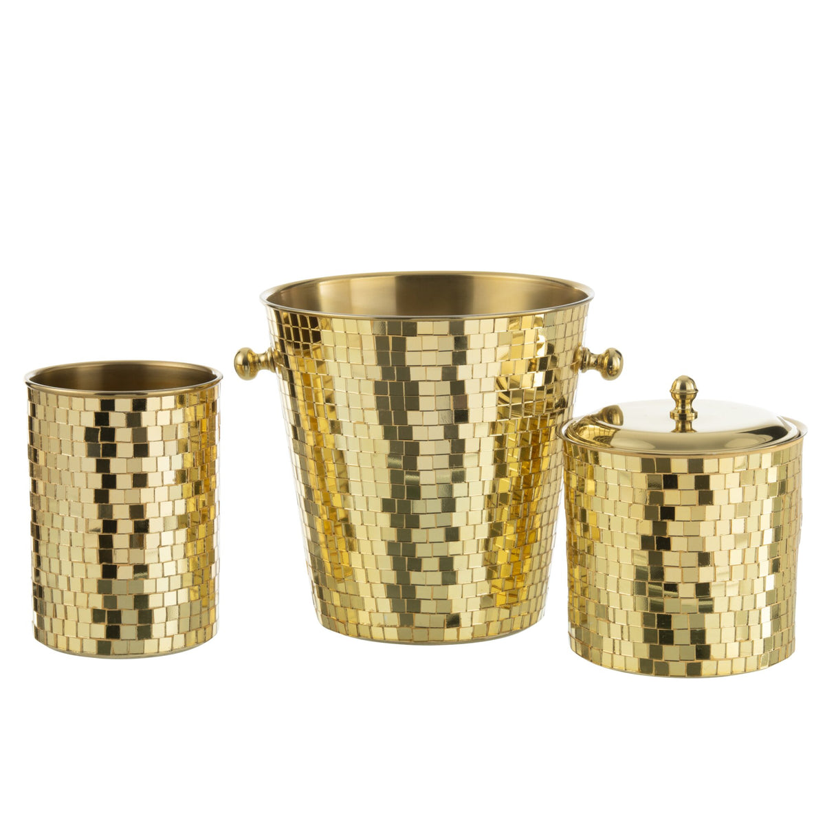 Secchio ghiaccio Mosaico Acciaio Inox Oro J-Line