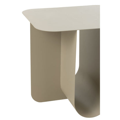 J-Line Bijzettafel Vierkant Metaal Beige