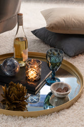 J-Line Spiegel Goud Small Ø60cm - Spiegel - J-Line - livinglovely.nl
