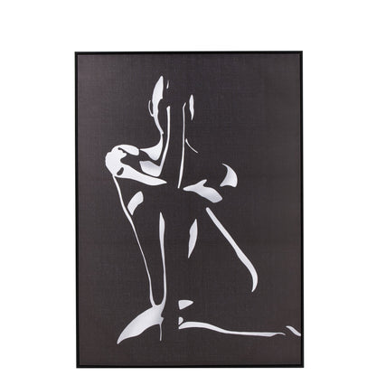 J-Line pannello da parete Frame Woman tela legno nero J-Line