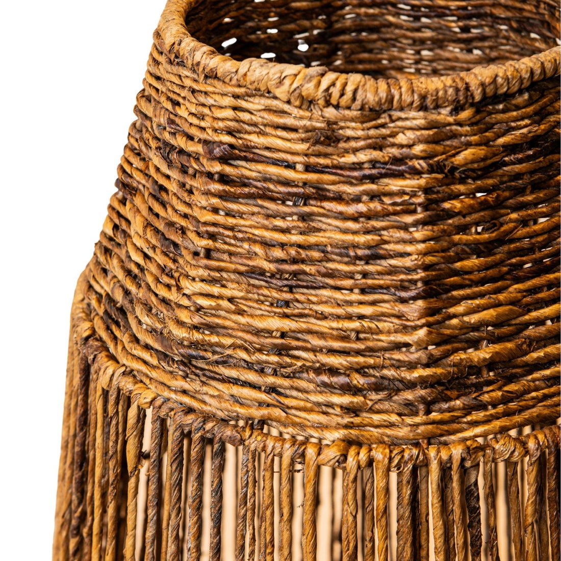 Jeron Lantaarn Small van PTMD, ronde zeegras lantaarn in naturel, ander aanzicht