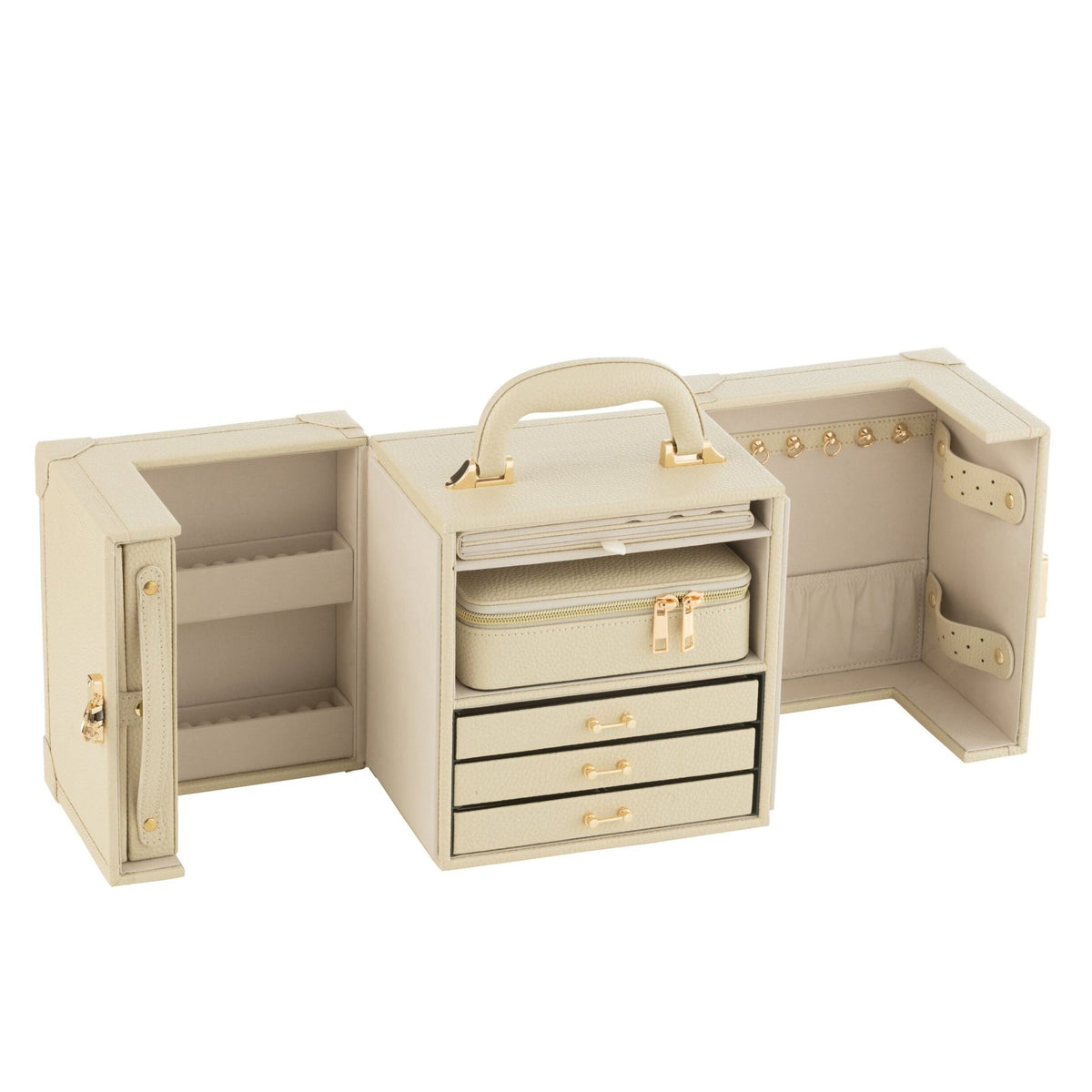 Portagioie con manico in similpelle beige J-Line