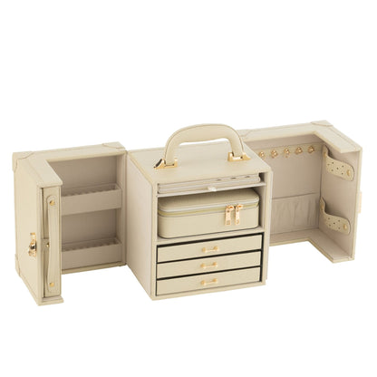 Portagioie con manico in similpelle beige J-Line