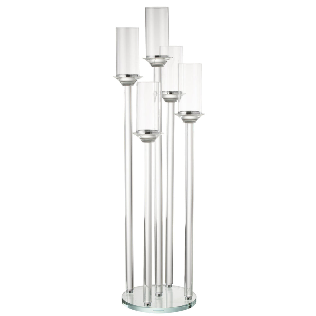 Portacandela 5 Vetro Grande Trasparente H100cm J-Line