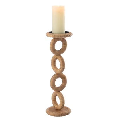 Portacandela ad anello in MDF naturale grande J-Line
