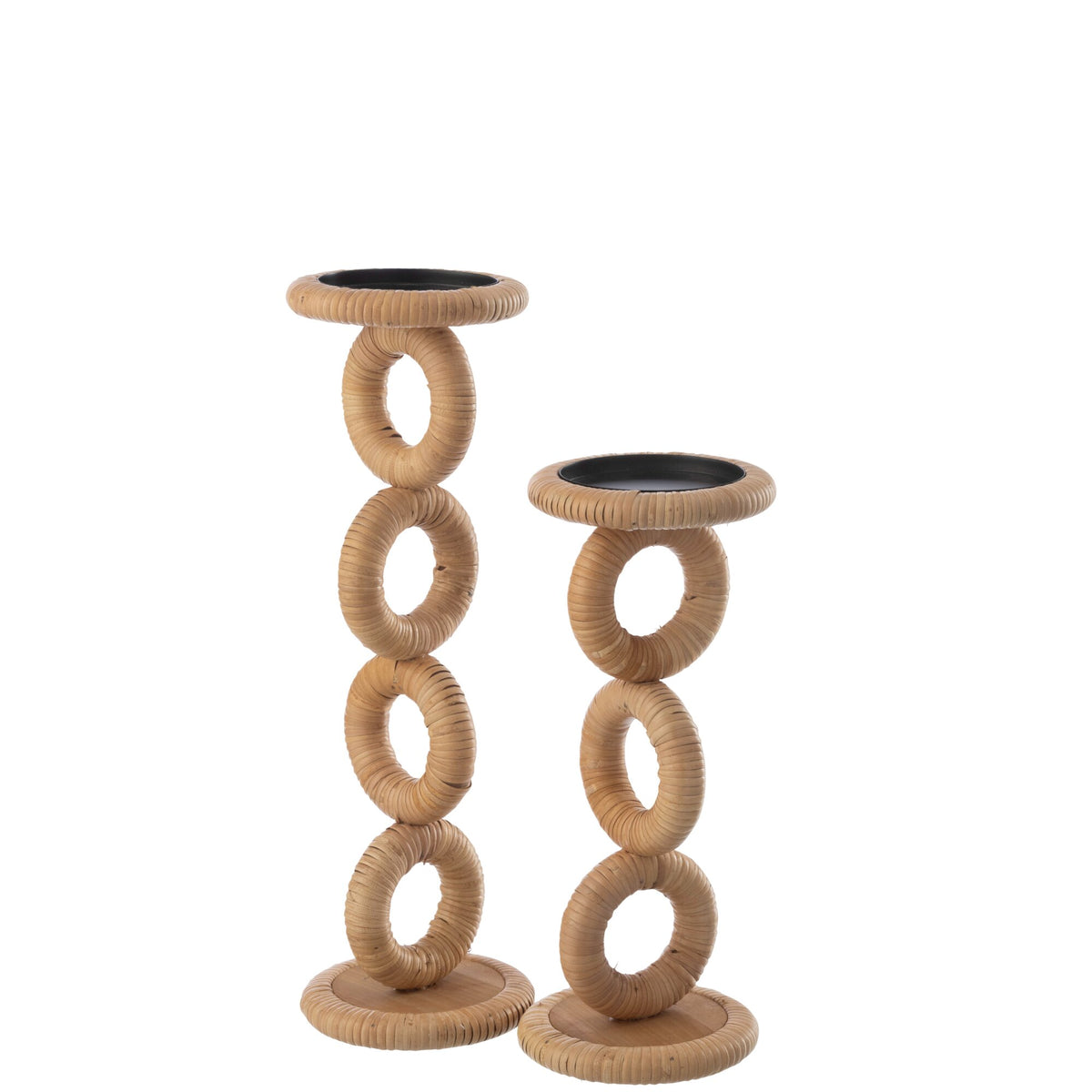 Portacandela ad anello in MDF naturale grande J-Line