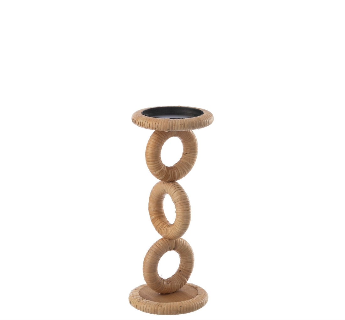 Portacandela ad anello in MDF naturale piccolo J-Line