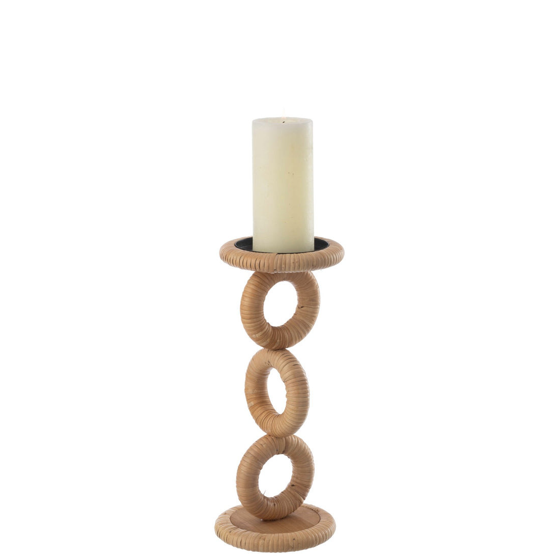 Portacandela ad anello in MDF naturale piccolo J-Line
