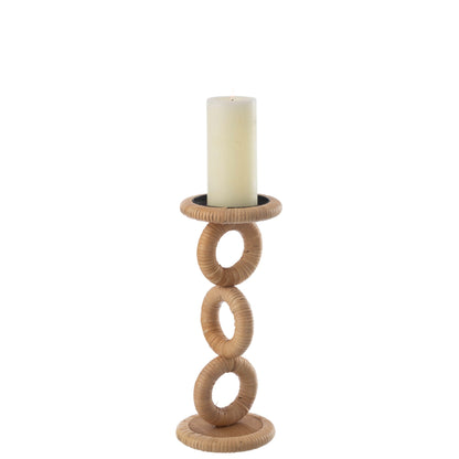 Portacandela ad anello in MDF naturale piccolo J-Line