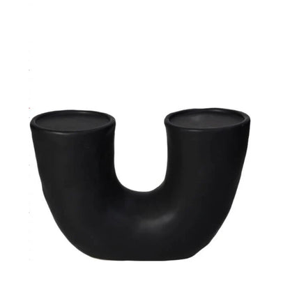 Kaarshouder Zwart 23x9x16cm 1 + 1 Gratis - Kandelaar - Living Lovely - livinglovely.nl