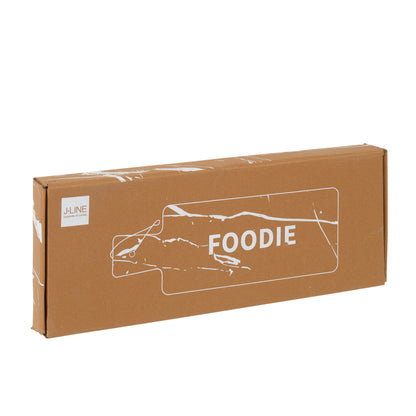 Tagliere per formaggi Foodie Rettangolare Marmo Nero/Color Oro Large J-Line