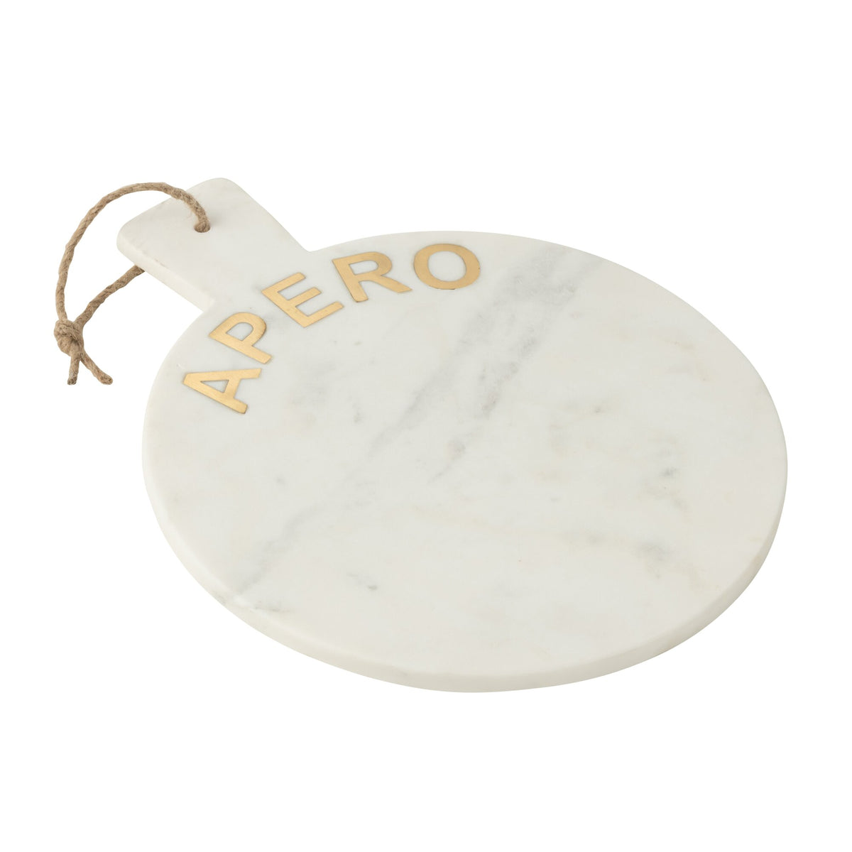 Tagliere rotondo per formaggi Apero in marmo bianco